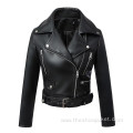 Customized Women Zipper PU Leather Jacket